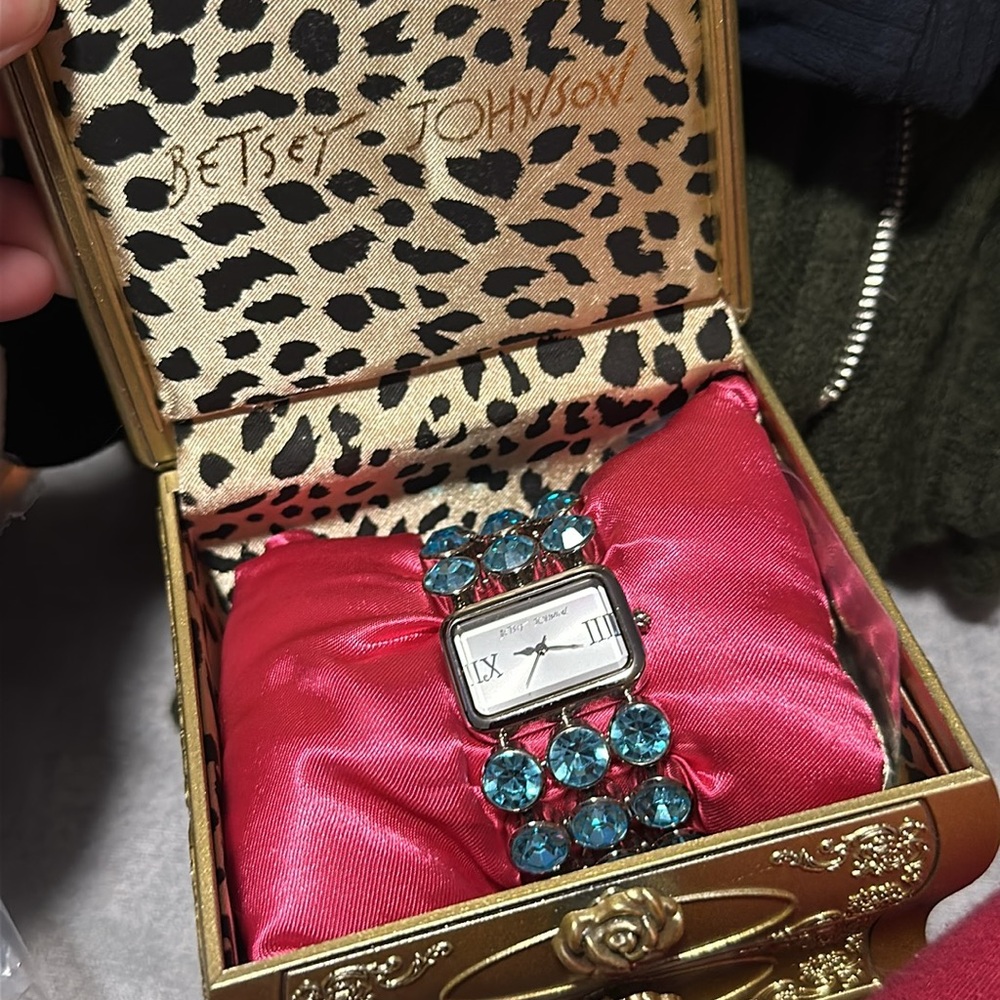 Betsey Johnson Crystal bracelet watch